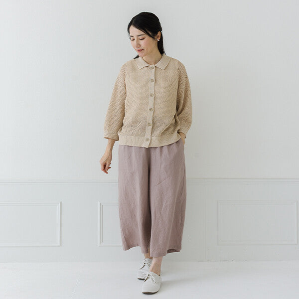 【crea delice】紙纖維混棉七分袖開襟衫 Japan E-Shop