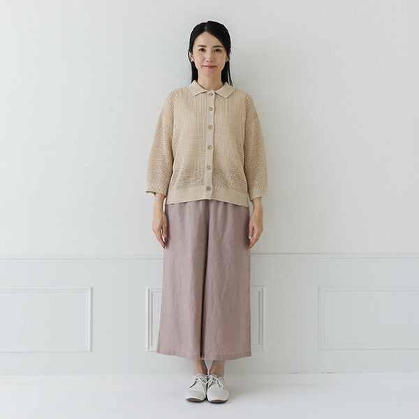 【crea delice】紙纖維混棉七分袖開襟衫 Japan E-Shop