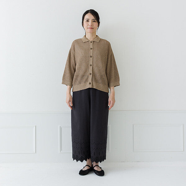 【crea delice】紙纖維混棉七分袖開襟衫 Japan E-Shop