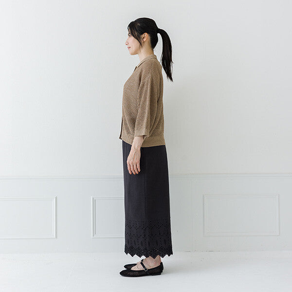 【crea delice】紙纖維混棉七分袖開襟衫 Japan E-Shop