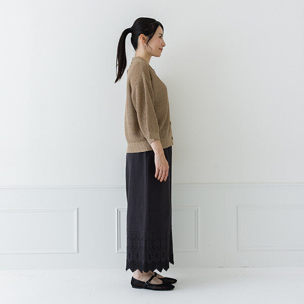 【crea delice】紙纖維混棉七分袖開襟衫 Japan E-Shop