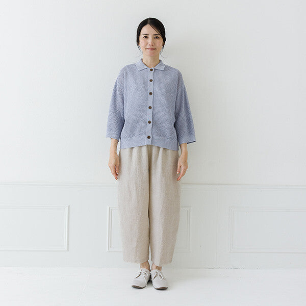 【crea delice】紙纖維混棉七分袖開襟衫 Japan E-Shop