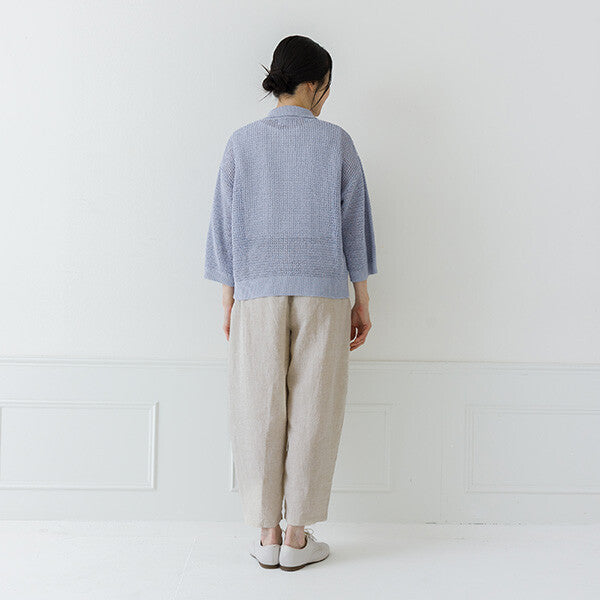 【crea delice】紙纖維混棉七分袖開襟衫 Japan E-Shop