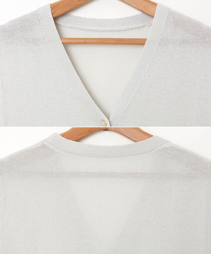 【Alma Design】UV防曬接觸冷感無袖V領薄透針織外套 顏色