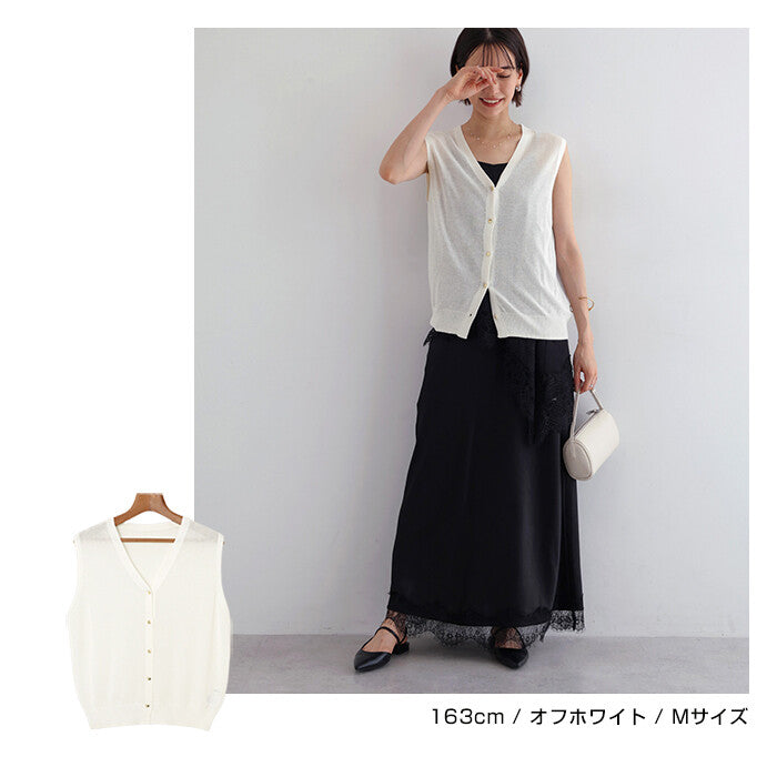 【Alma Design】UV防曬接觸冷感無袖V領薄透針織外套 顏色