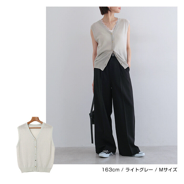 【Alma Design】UV防曬接觸冷感無袖V領薄透針織外套 顏色