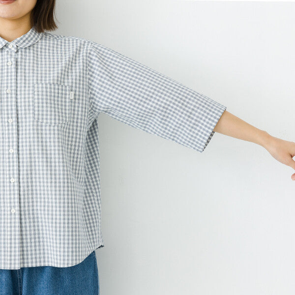 【kermu】棉質府綢2WAY七分袖寬版襯衫 Japan E-Shop