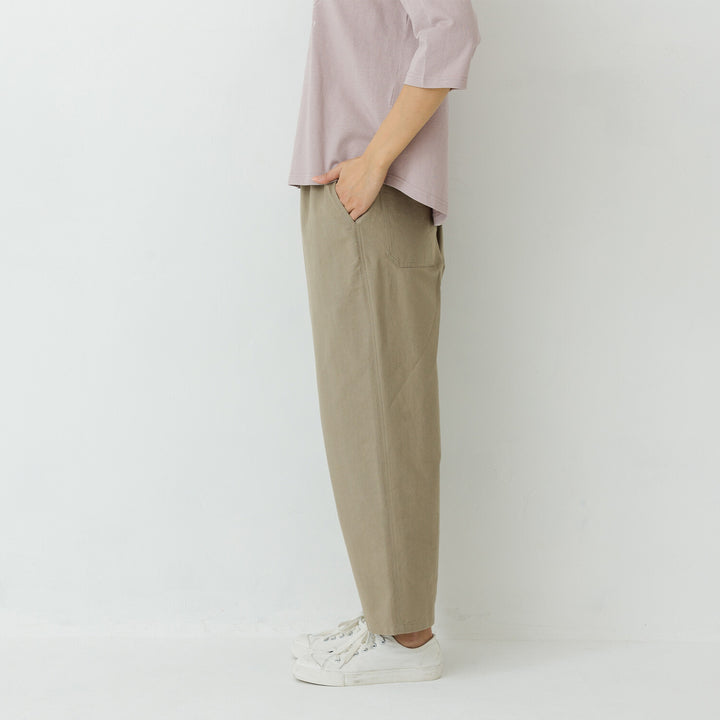 【kermu】棉質鬆緊腰弧形氣球長褲 Japan E-Shop