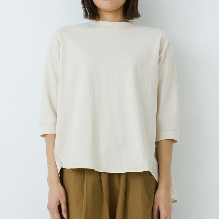 【kermu】再生棉後背拼接七分袖T恤 Japan E-Shop