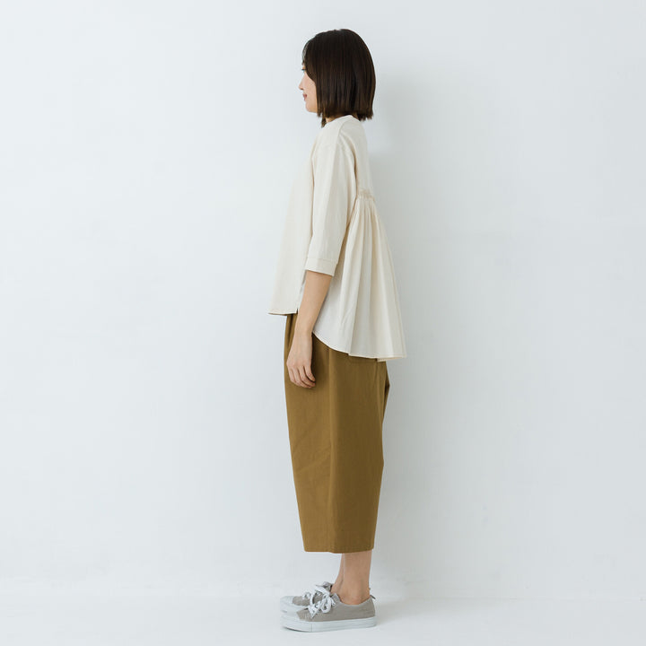 【kermu】再生棉後背拼接七分袖T恤 Japan E-Shop
