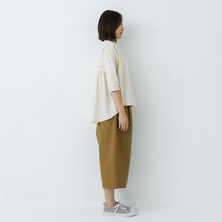 【kermu】再生棉後背拼接七分袖T恤 Japan E-Shop