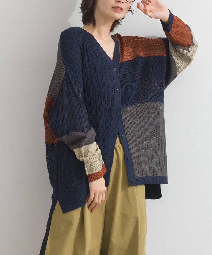 【iriey】編織拼接 寬鬆保暖 山系連帽外套 Japan E-Shop