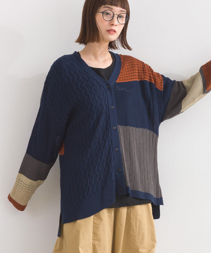 【iriey】編織拼接 寬鬆保暖 山系連帽外套 Japan E-Shop
