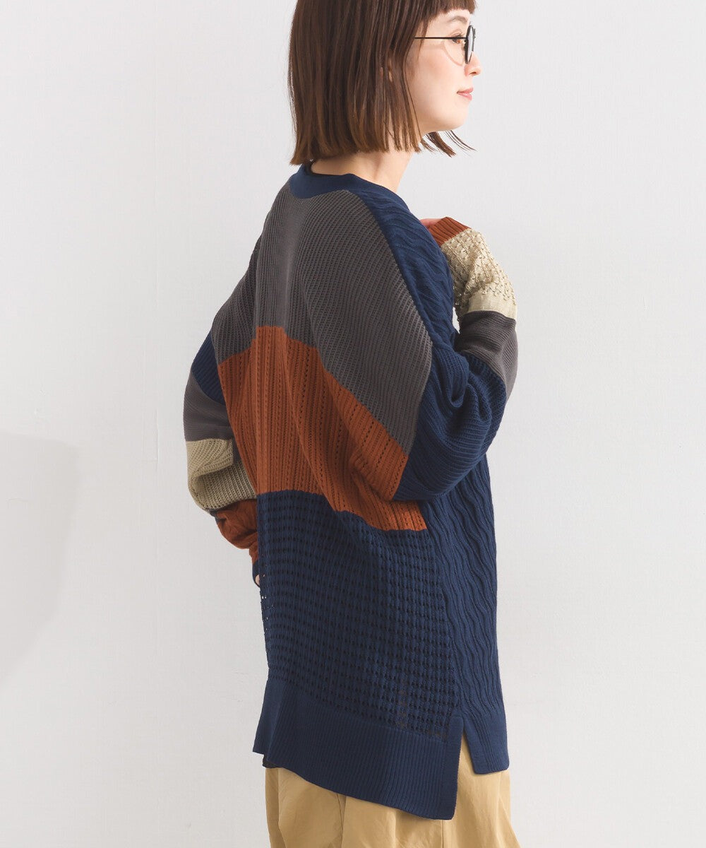 【iriey】編織拼接 寬鬆保暖 山系連帽外套 Japan E-Shop