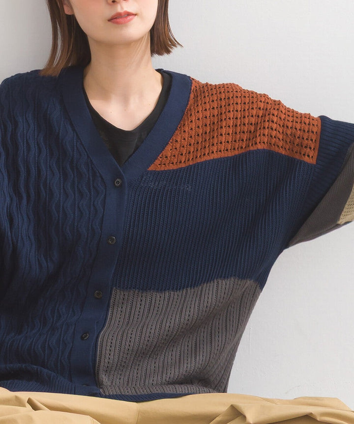 【iriey】編織拼接 寬鬆保暖 山系連帽外套 Japan E-Shop