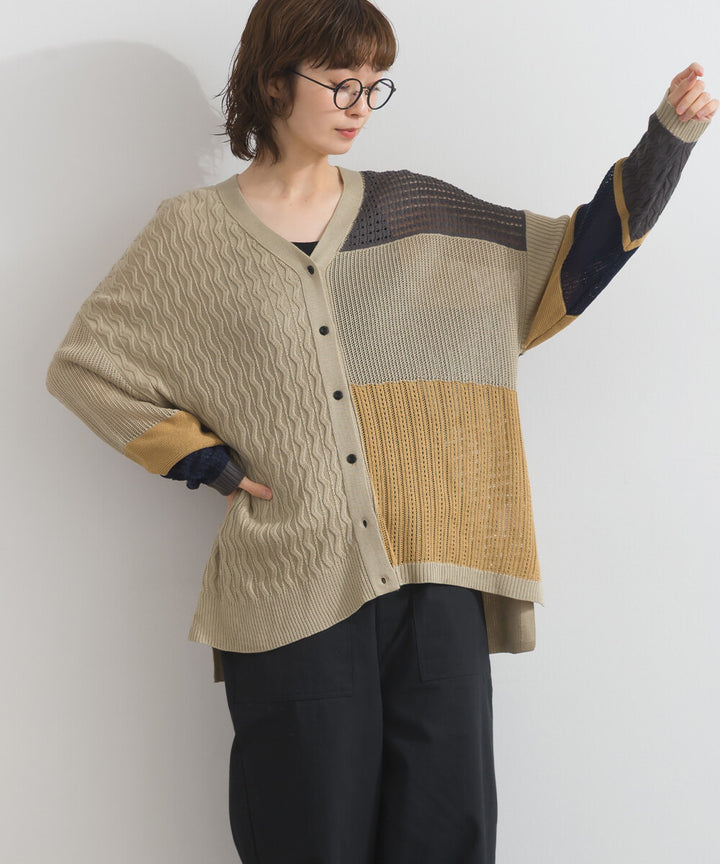 【iriey】編織拼接 寬鬆保暖 山系連帽外套 Japan E-Shop
