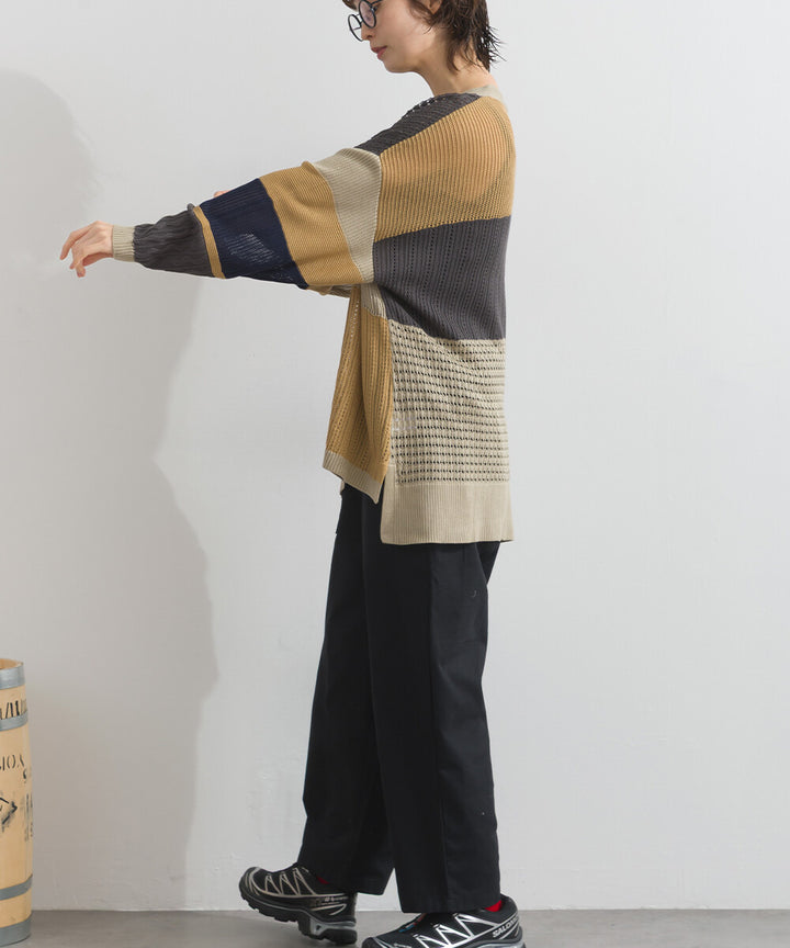 【iriey】編織拼接 寬鬆保暖 山系連帽外套 Japan E-Shop