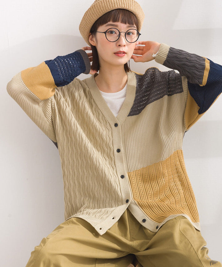【iriey】編織拼接 寬鬆保暖 山系連帽外套 Japan E-Shop