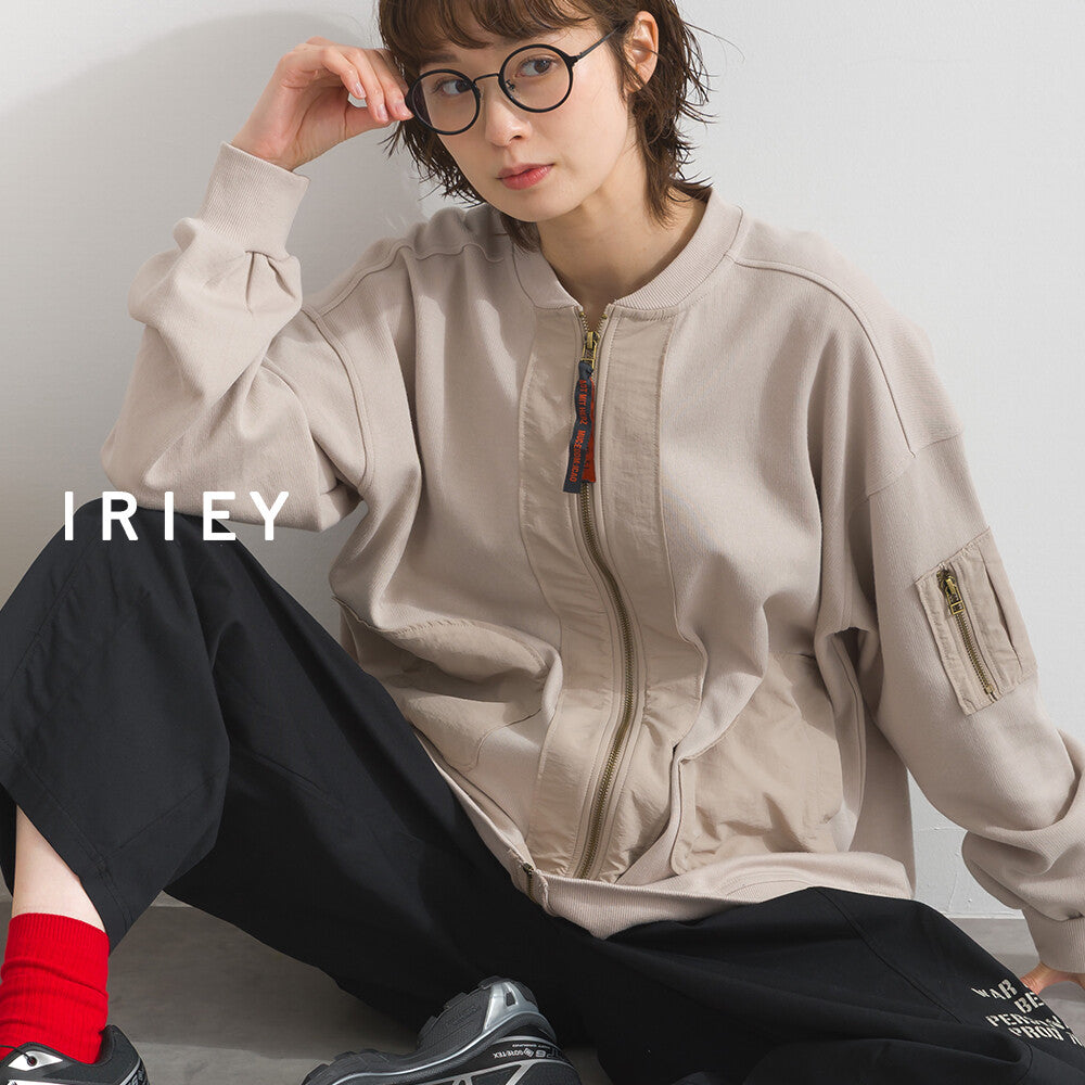 【iriey】透薄雪紡布×尼龍 拉鍊連帽外套 Japan E-Shop
