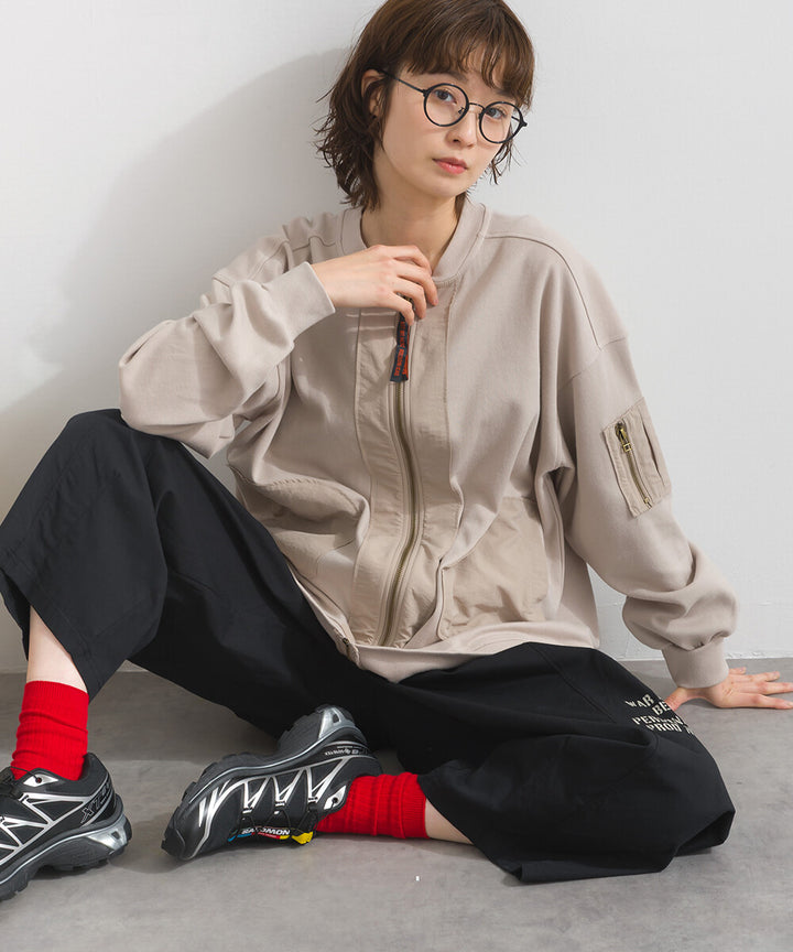 【iriey】透薄雪紡布×尼龍 拉鍊連帽外套 Japan E-Shop