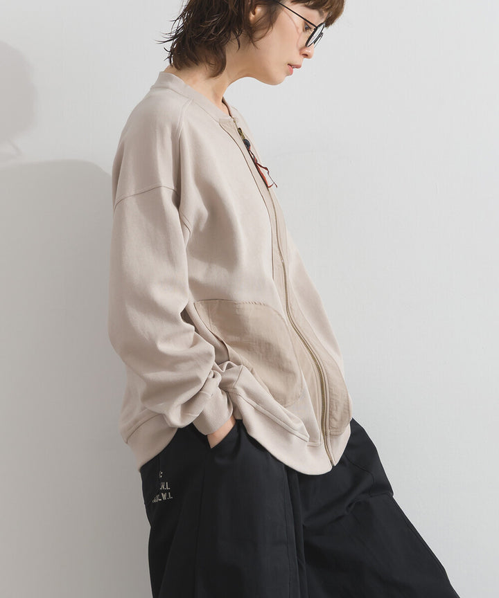 【iriey】透薄雪紡布×尼龍 拉鍊連帽外套 Japan E-Shop