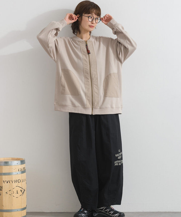 【iriey】透薄雪紡布×尼龍 拉鍊連帽外套 Japan E-Shop