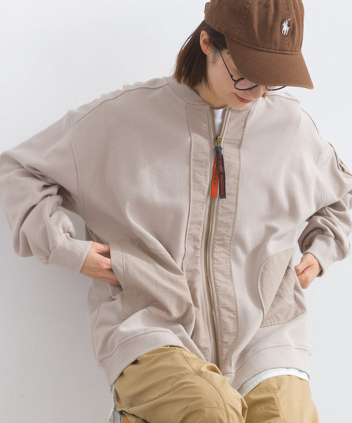 【iriey】透薄雪紡布×尼龍 拉鍊連帽外套 Japan E-Shop