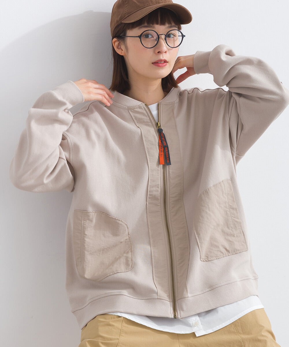 【iriey】透薄雪紡布×尼龍 拉鍊連帽外套 Japan E-Shop