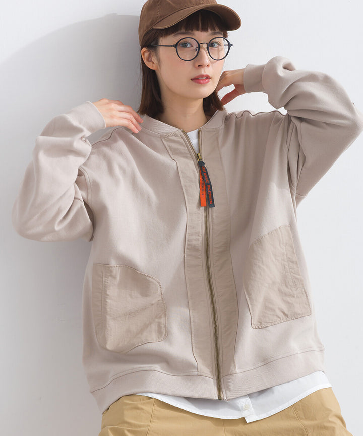 【iriey】透薄雪紡布×尼龍 拉鍊連帽外套 Japan E-Shop