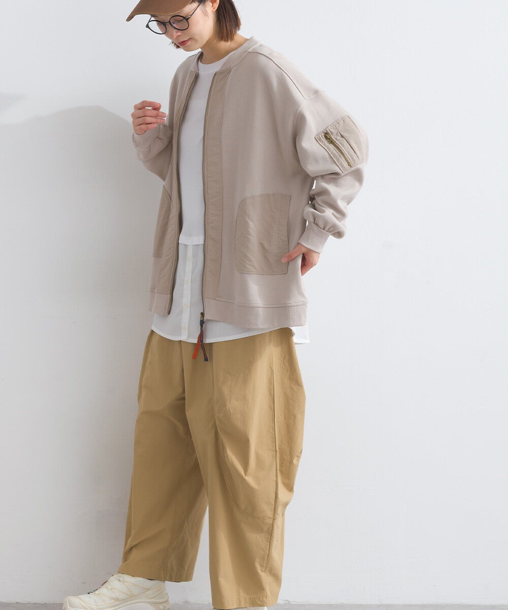 【iriey】透薄雪紡布×尼龍 拉鍊連帽外套 Japan E-Shop