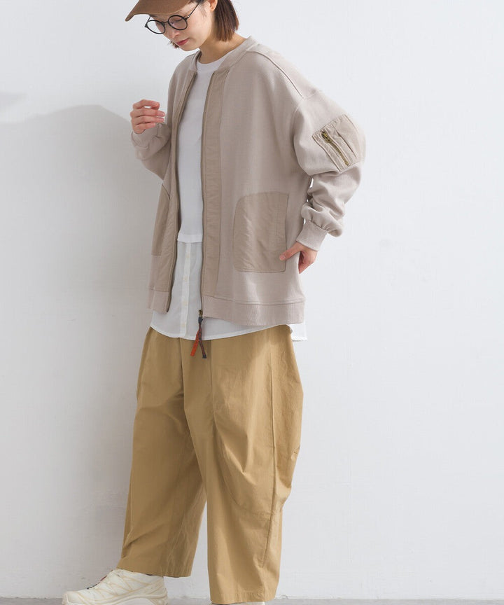 【iriey】透薄雪紡布×尼龍 拉鍊連帽外套 Japan E-Shop