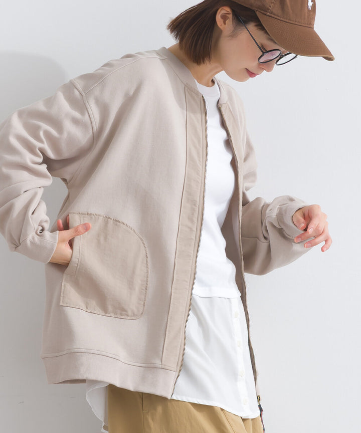 【iriey】透薄雪紡布×尼龍 拉鍊連帽外套 Japan E-Shop