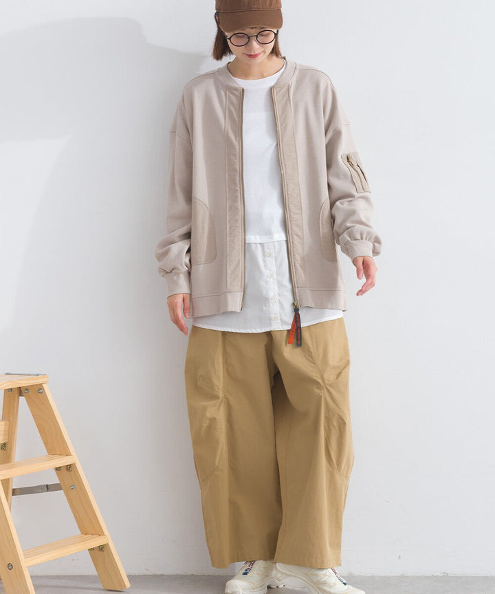 【iriey】透薄雪紡布×尼龍 拉鍊連帽外套 Japan E-Shop