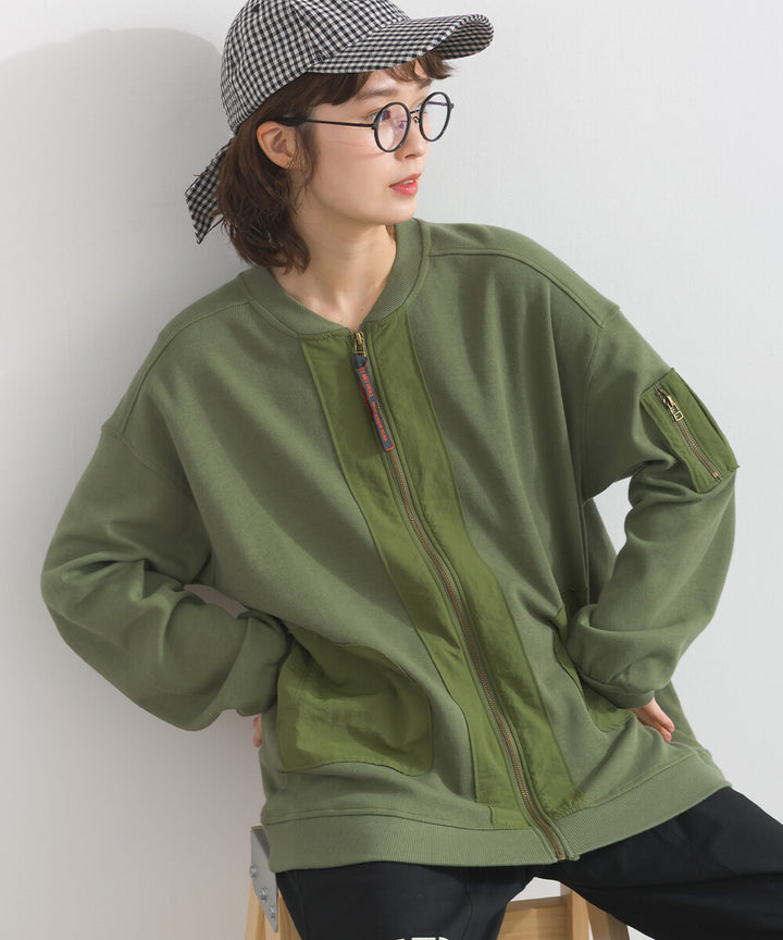 【iriey】透薄雪紡布×尼龍 拉鍊連帽外套 Japan E-Shop