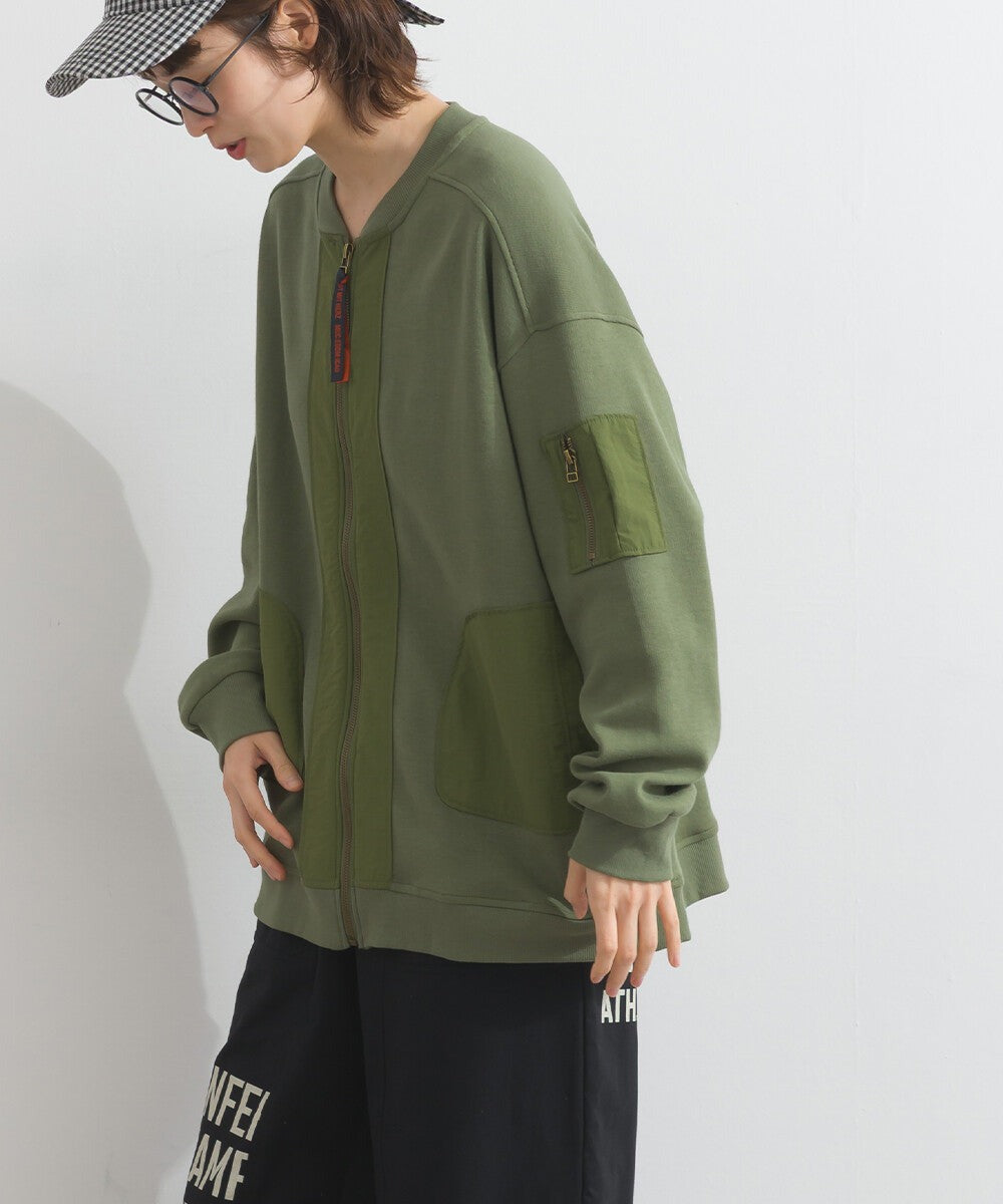 【iriey】透薄雪紡布×尼龍 拉鍊連帽外套 Japan E-Shop