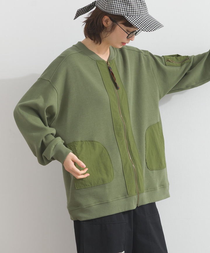 【iriey】透薄雪紡布×尼龍 拉鍊連帽外套 Japan E-Shop