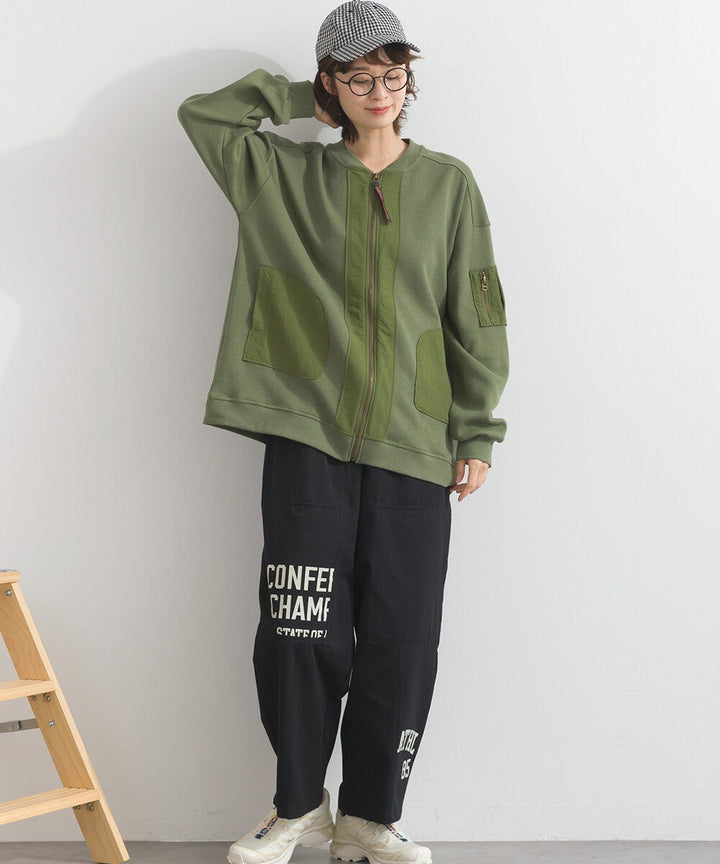 【iriey】透薄雪紡布×尼龍 拉鍊連帽外套 Japan E-Shop