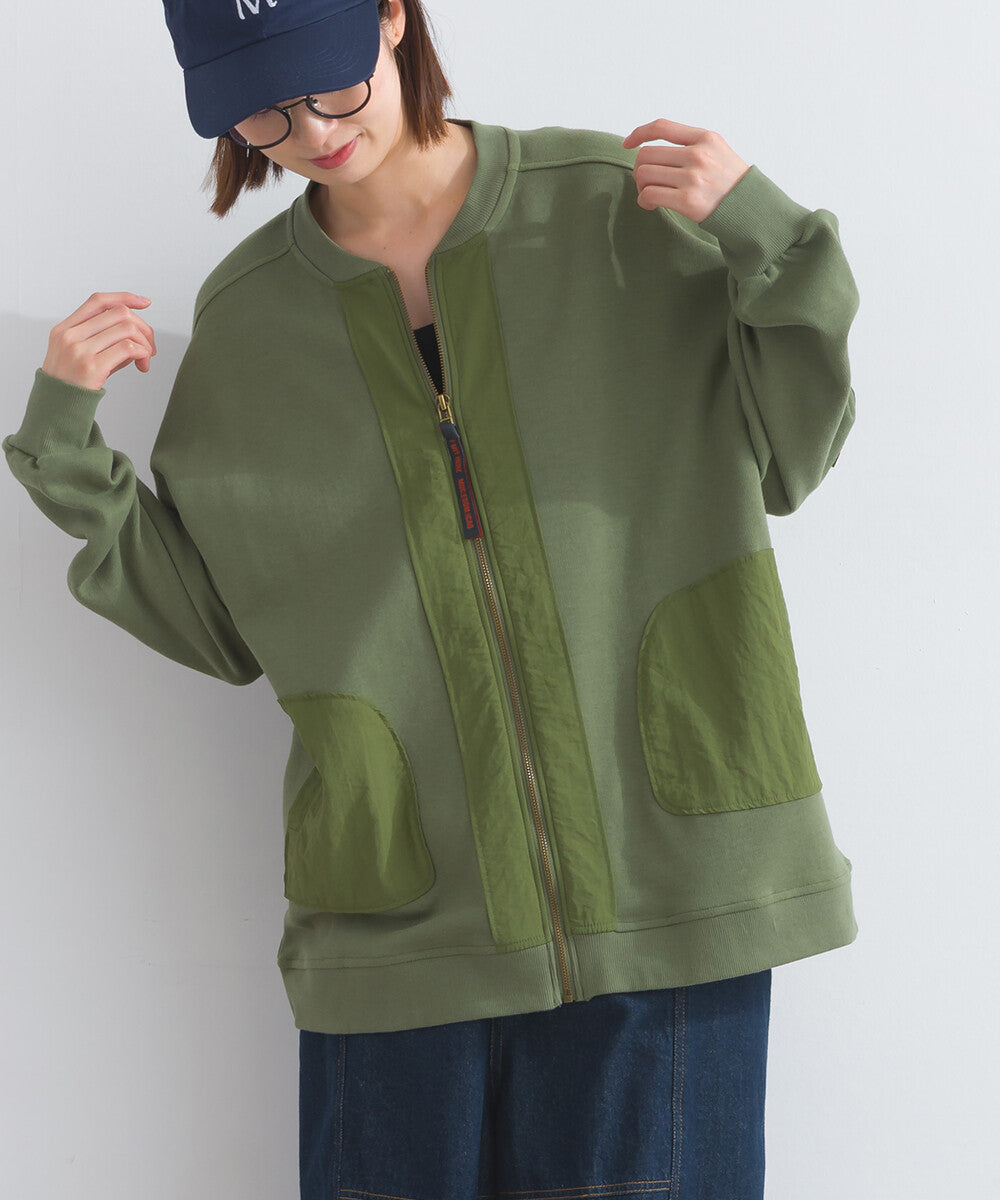 【iriey】透薄雪紡布×尼龍 拉鍊連帽外套 Japan E-Shop