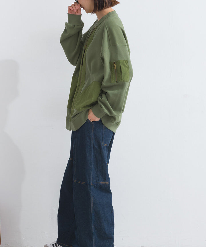 【iriey】透薄雪紡布×尼龍 拉鍊連帽外套 Japan E-Shop