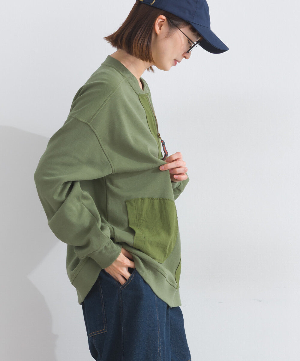 【iriey】透薄雪紡布×尼龍 拉鍊連帽外套 Japan E-Shop