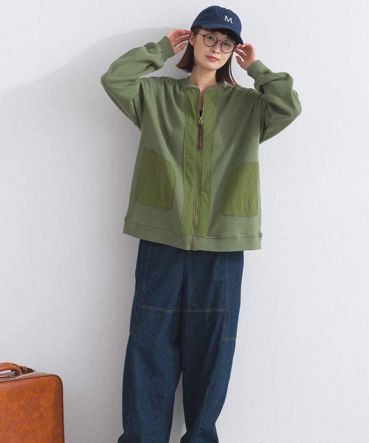 【iriey】透薄雪紡布×尼龍 拉鍊連帽外套 Japan E-Shop