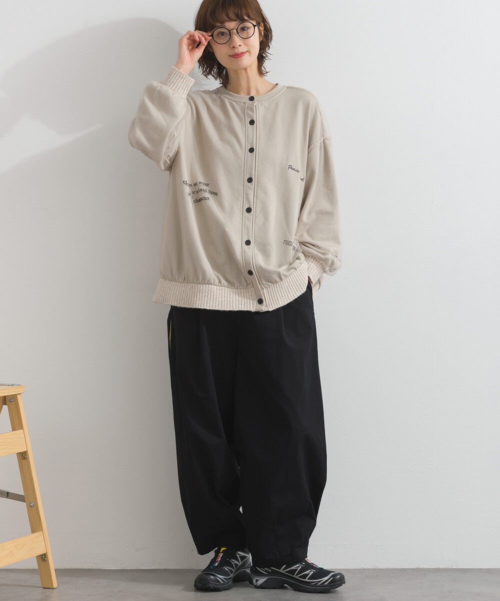 【iriey】薄紗拼接 半拉鍊印花 寬鬆套頭衫 Japan E-Shop