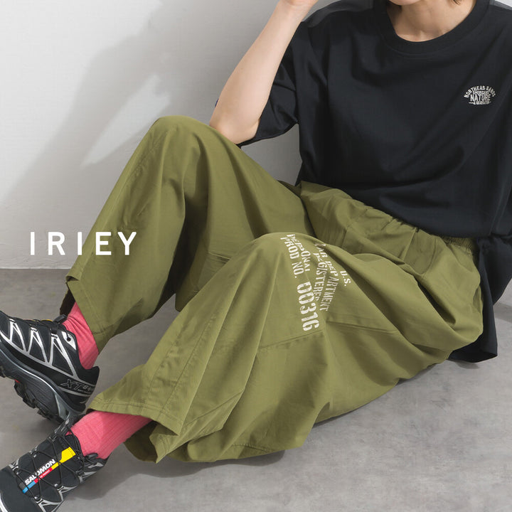 【iriey】品牌字母後口袋 錐形鬆緊腰 純棉長褲 Japan E-Shop