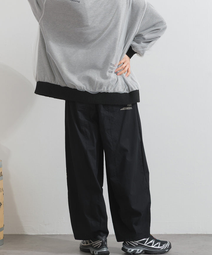 【iriey】品牌字母後口袋 錐形鬆緊腰 純棉長褲 Japan E-Shop