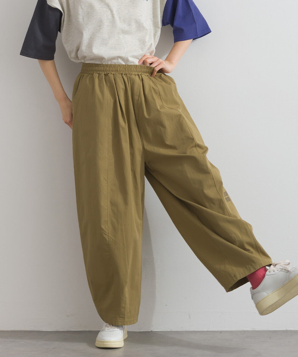 【iriey】品牌字母後口袋 錐形鬆緊腰 純棉長褲 Japan E-Shop