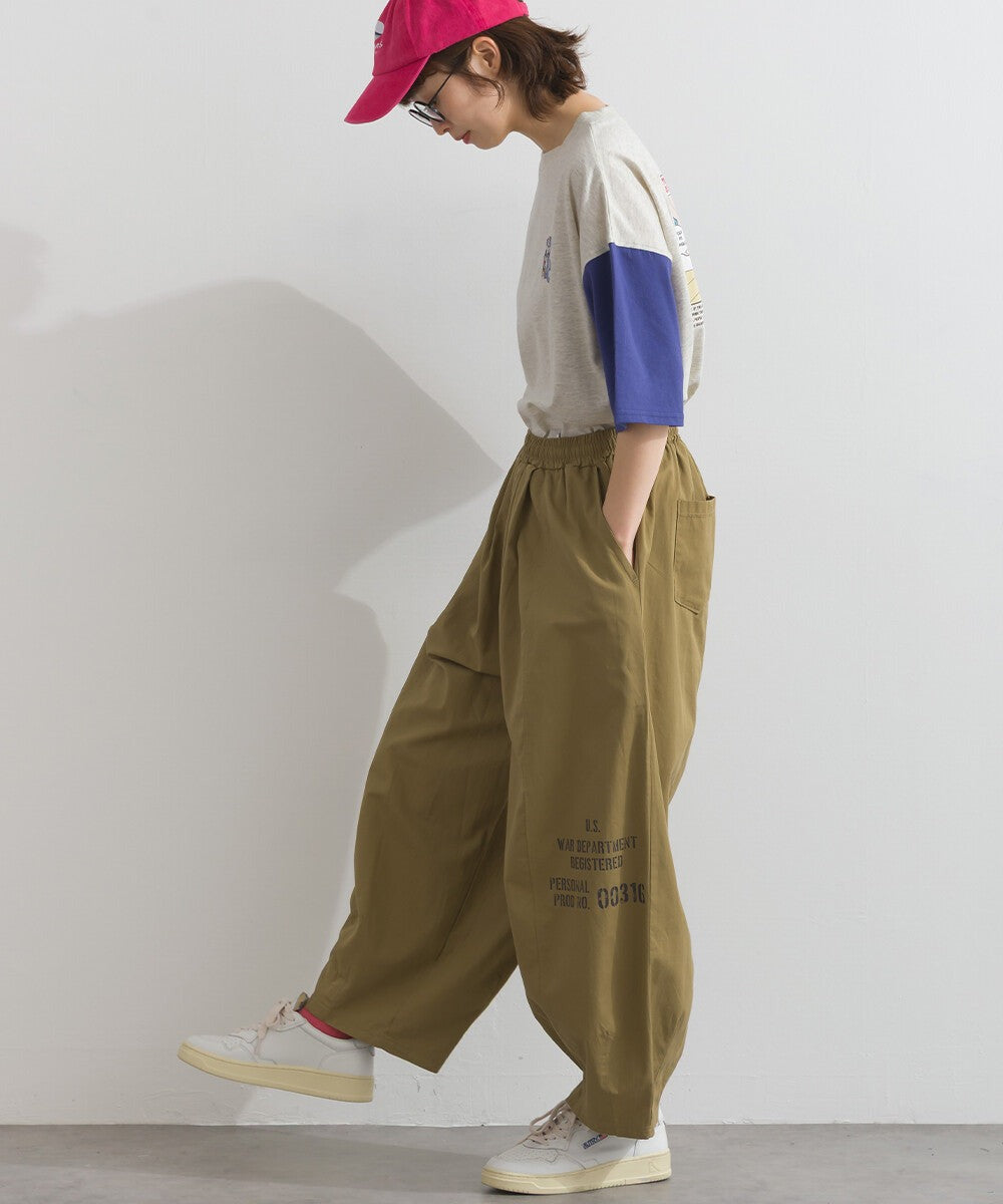 【iriey】品牌字母後口袋 錐形鬆緊腰 純棉長褲 Japan E-Shop