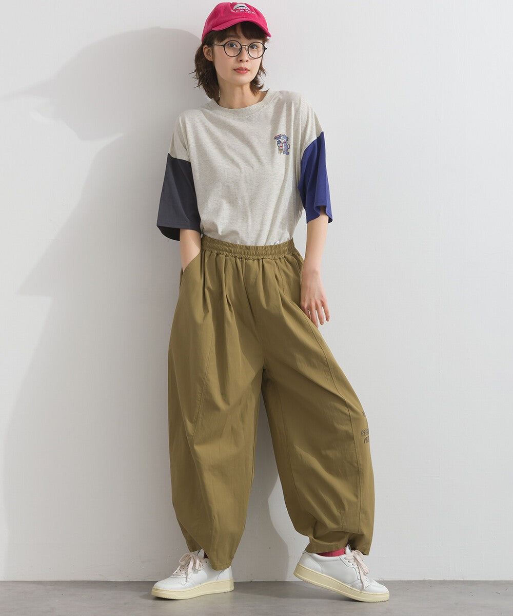 【iriey】品牌字母後口袋 錐形鬆緊腰 純棉長褲 Japan E-Shop
