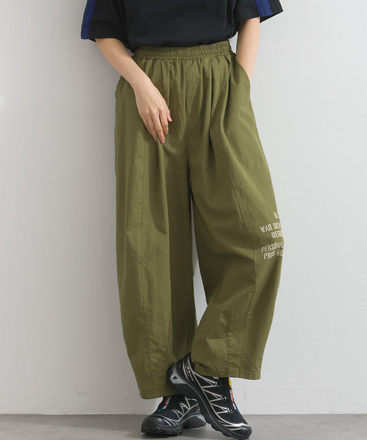 【iriey】品牌字母後口袋 錐形鬆緊腰 純棉長褲 Japan E-Shop