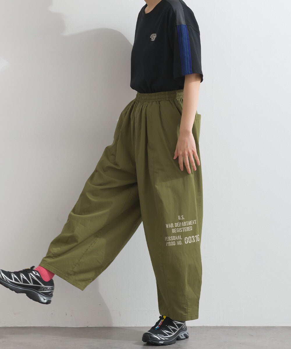 【iriey】品牌字母後口袋 錐形鬆緊腰 純棉長褲 Japan E-Shop