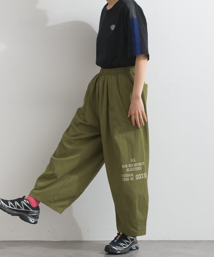 【iriey】品牌字母後口袋 錐形鬆緊腰 純棉長褲 Japan E-Shop